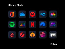 iPeach Black - Icon Pack imagem de tela 3