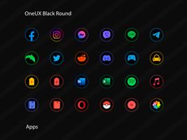 OneUX Black - Round Icon Pack تصوير الشاشة 2