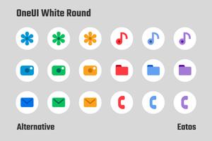 OneUI White - Round Icon Pack ảnh chụp màn hình 3