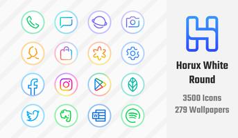 پوستر Horux White - Round Icon Pack