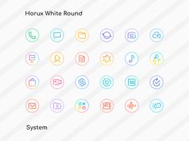 Horux White - Round Icon Pack تصوير الشاشة 1