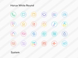 Horux White - Round Icon Pack 스크린샷 1