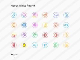 Horux White - Round Icon Pack 스크린샷 3