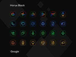 Horux Black - Icon Pack capture d'écran 1