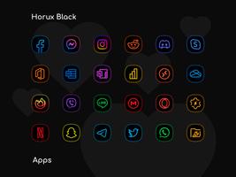 Horux Black - Icon Pack capture d'écran 2