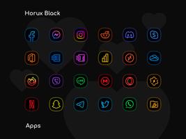 Horux Black - Icon Pack 스크린샷 2