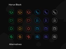 Horux Black - Icon Pack capture d'écran 3