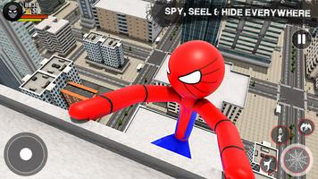 Stickman Rope Hero-Spider Game ภาพหน้าจอ 1