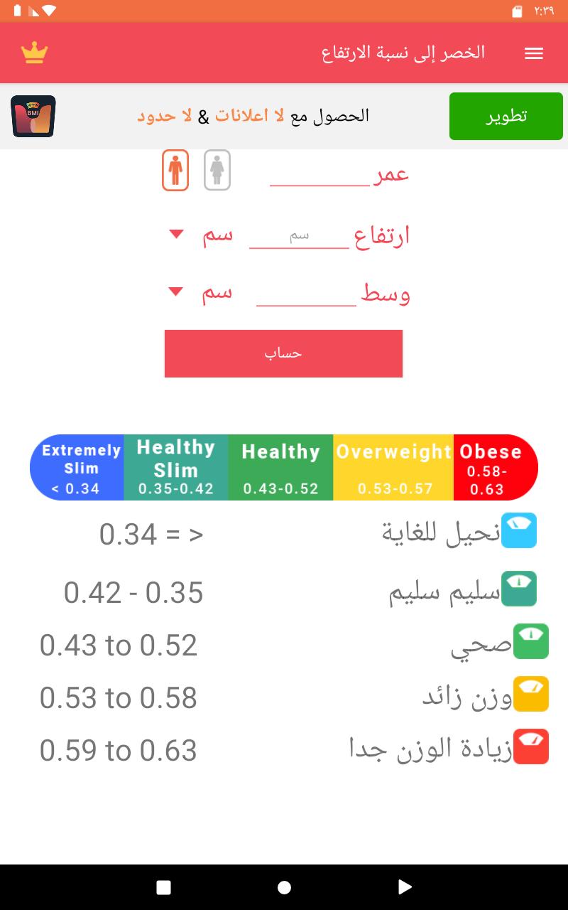 حساب كتلة الجسم للنساء