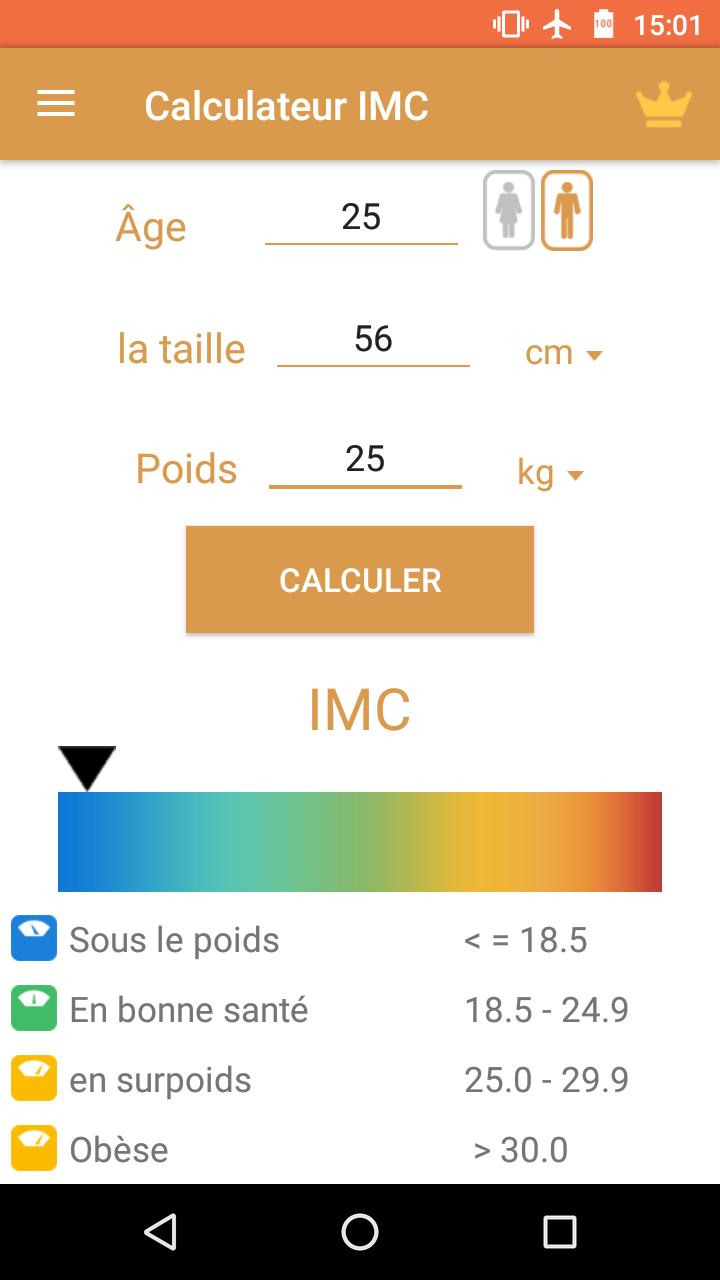 Calcul IMC - IMC Calcul Femme & Homme pour Android  