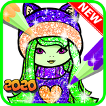 Cute Dolls Gliter Coloring offline 2020