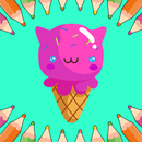 Kawaii Ice Cream Coloring Page APK