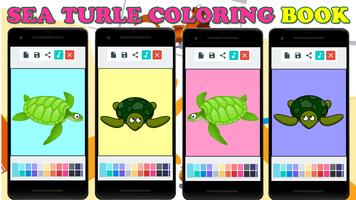 Sea Turtle Coloring Pages پوسٹر