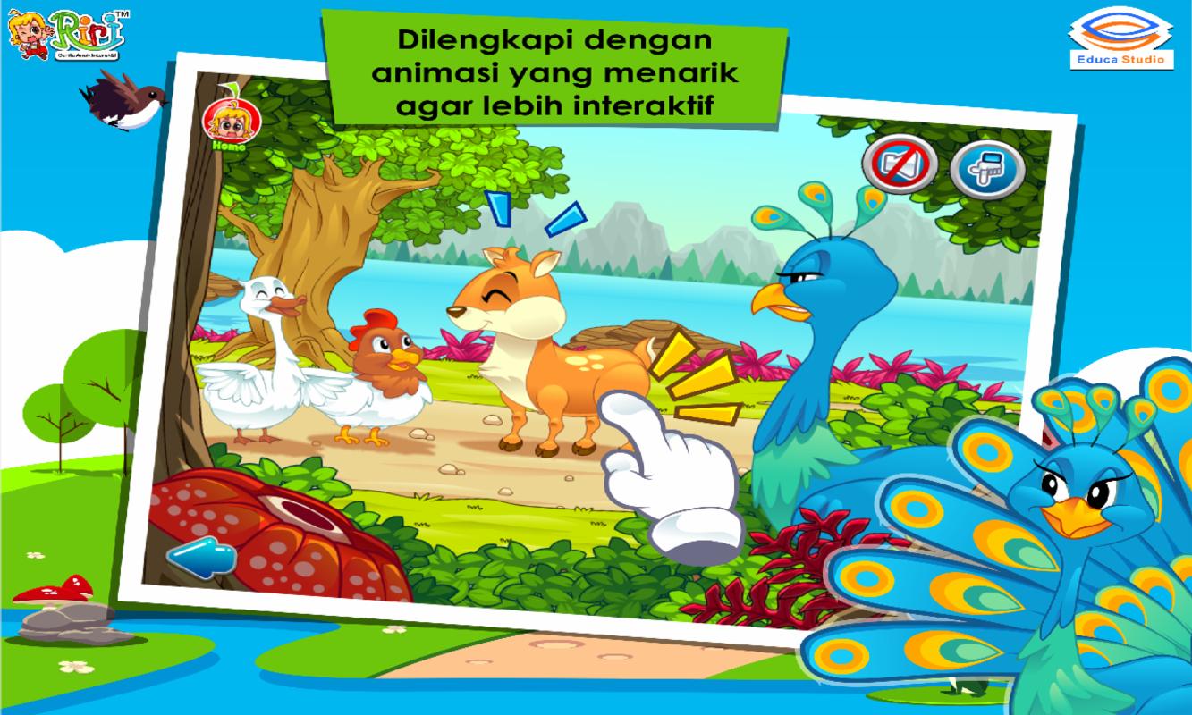 Cerita Anak Kancil dan Merak  Berekor Indah para Android 