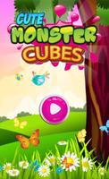 Cute Monster Cubes Poster
