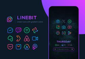 Linebit Icon Pack الملصق