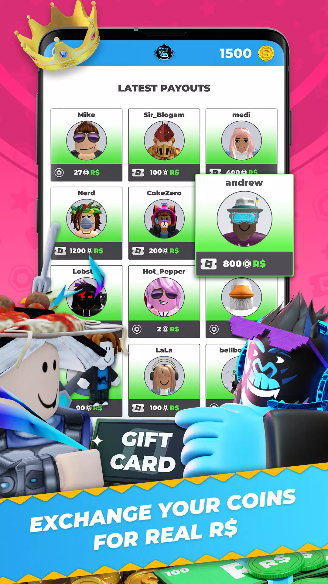 Robux to coin: giftcard skin APK (Android App) - Free Download