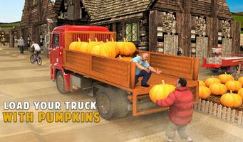 Pumpkin City Transporter Truck Driver Affiche