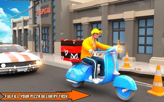 Pizza Delivery Boy: City Bike Driving Games পোস্টার