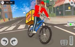 Pizza Delivery Boy: City Bike Driving Games capture d'écran 2