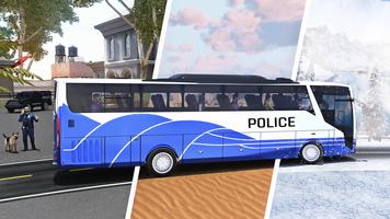 Police Bus Jeux: Flic Bus 3d Affiche
