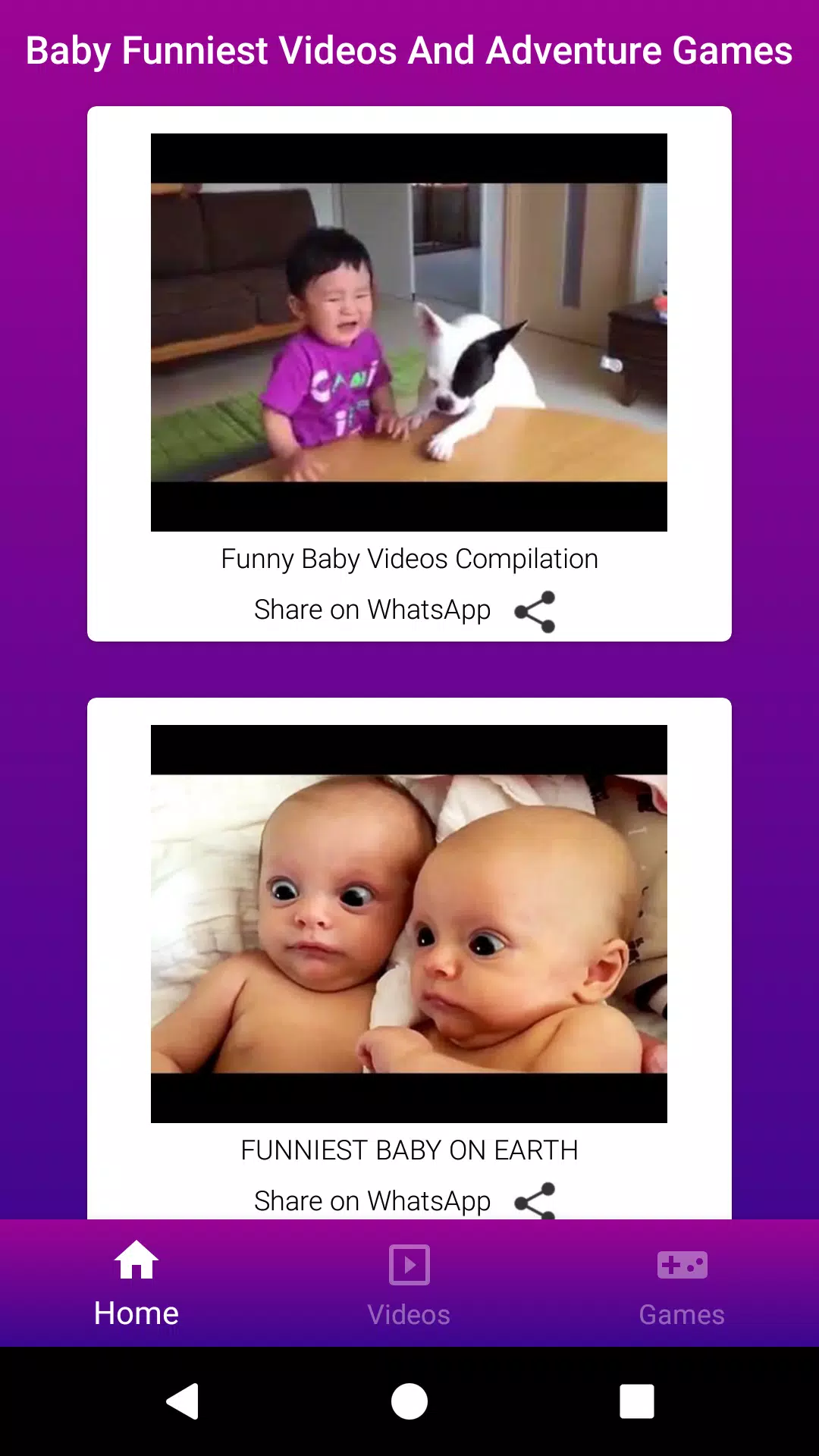 Android İndirme için Bebek Komik Videolar APK