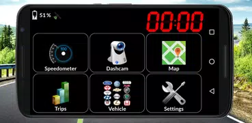 Speedometer GPS dashboard + Map & Dashcam & Stats