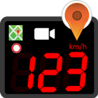 Velocímetro GPS con viaje de cámara de viaje icono