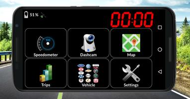 Speedometer GPS dashboard + Map & Dashcam & Stats постер