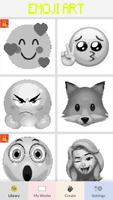 Emoji Art Pixel Color Affiche