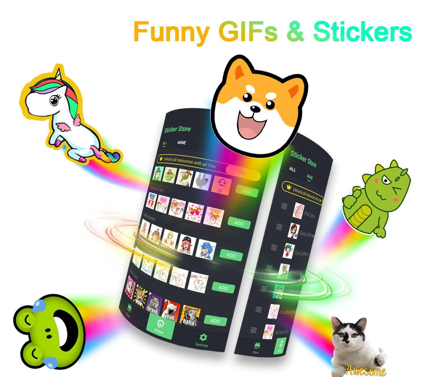 Emoji keyboard  Cute Emoticons GIF Stickers  for 