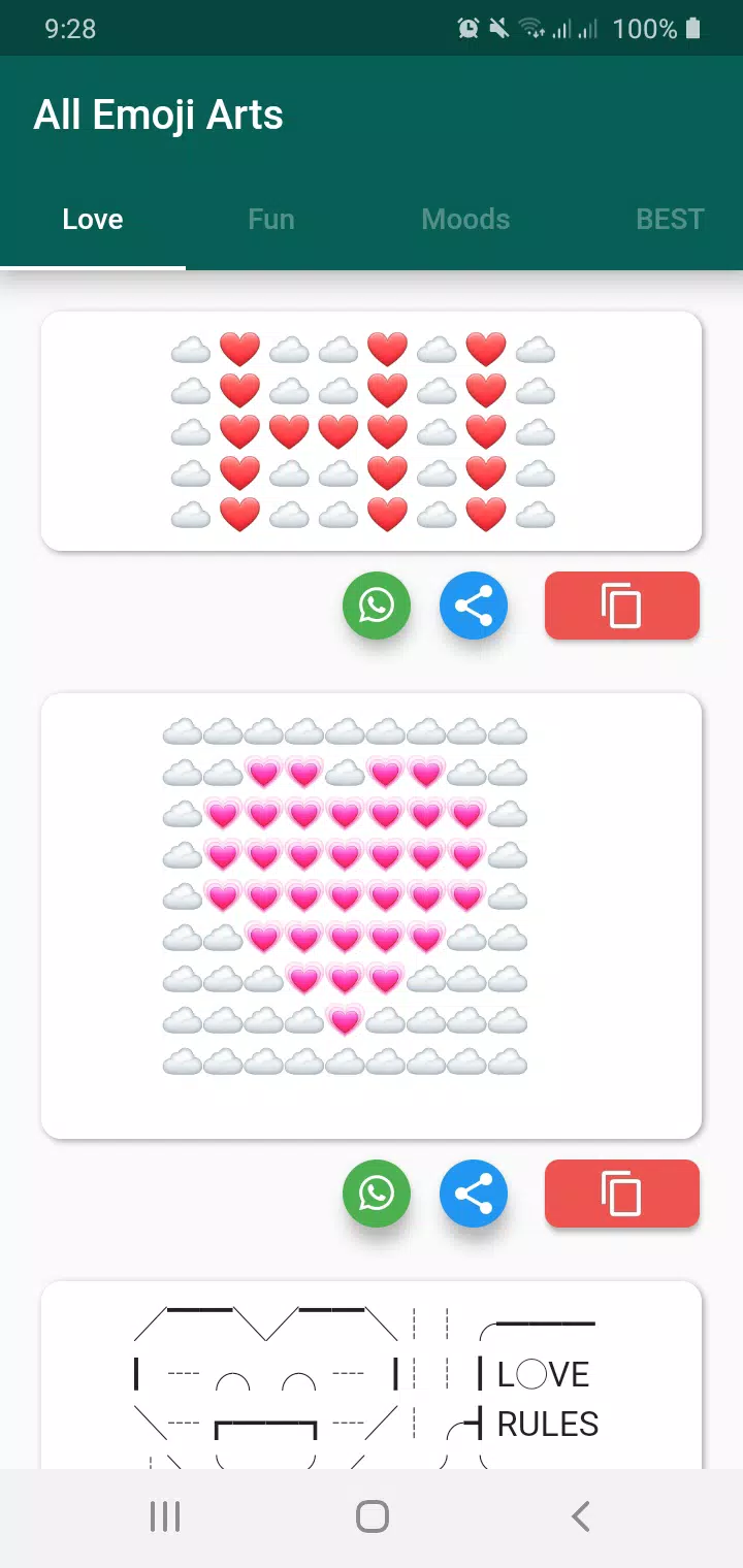 Emoji Text Art I Love You