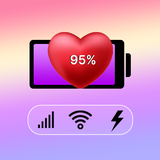 Widget bateria com emoji fofo ícone