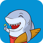 Surfer Shark Emoji Keyboard Sticker icône