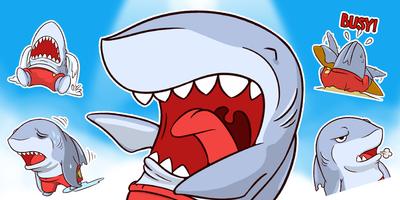 Surfer Shark Emoji Keyboard Sticker capture d'écran 3