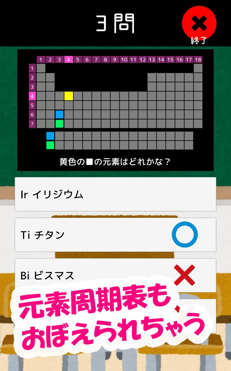 元素記号をおぼえよう 元素の情報や使用用途もわかって理科 化学の学習に便利な学習クイズアプリ For Android Apk Download