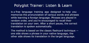 Polyglot Trainer:Listen&Learn