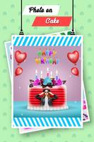 Name Photo On Birthday Cake - Birthday Photo Frame poster