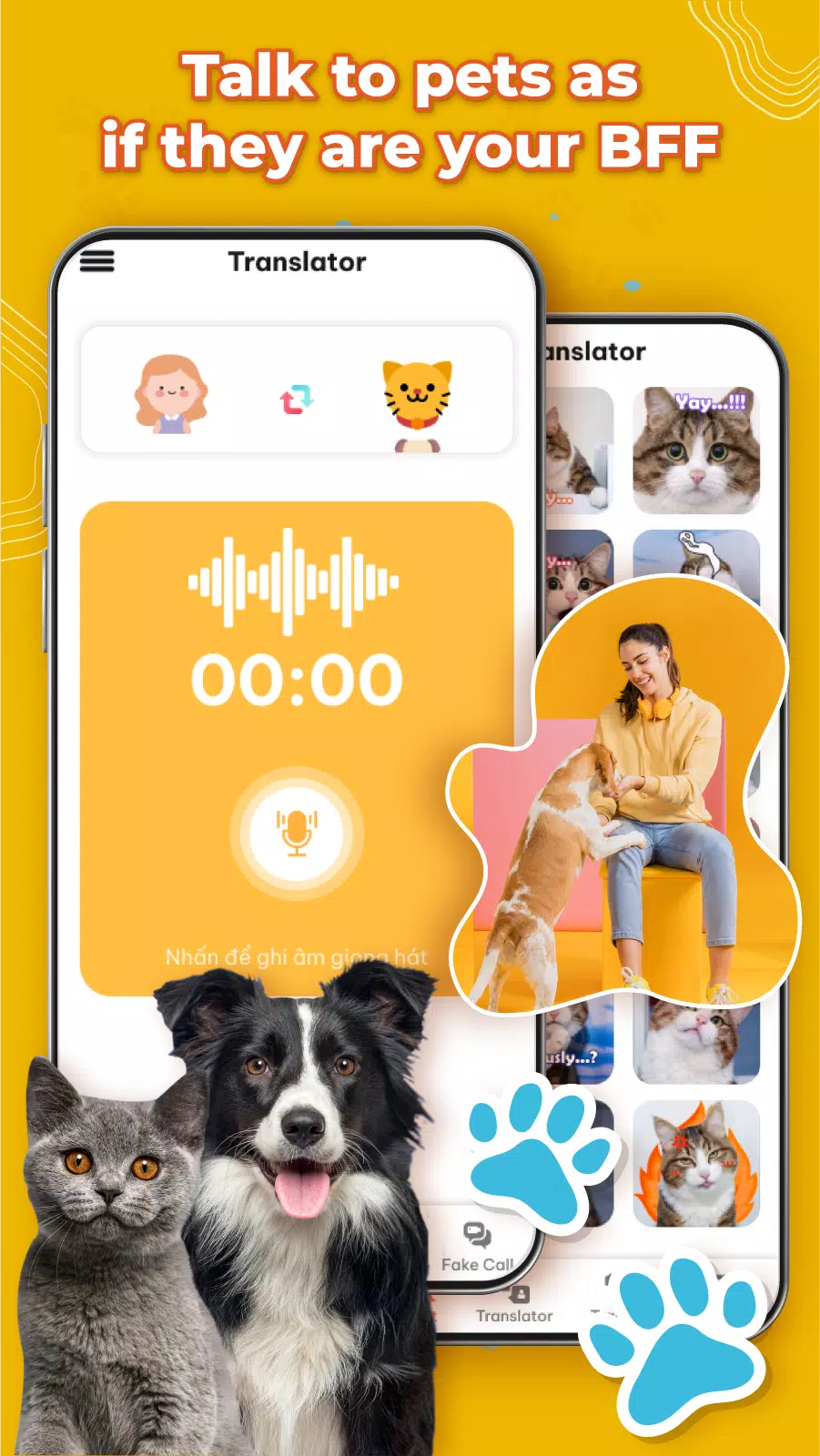 Download do APK de Tradutor de gatos & cachorros para Android