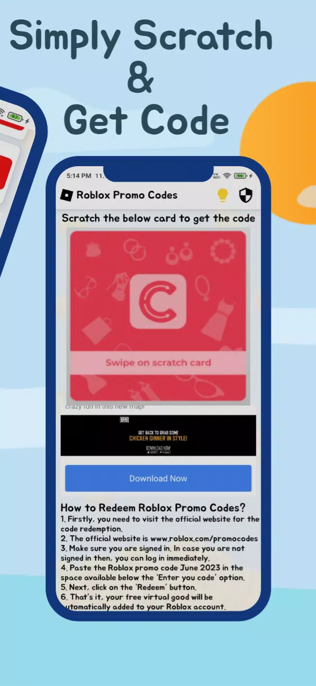 Instant Roblox Promo Codes Simulator: Robux & TIX APK for Android