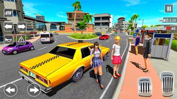 Taxi car Driving Simulator 3D captura de pantalla 2