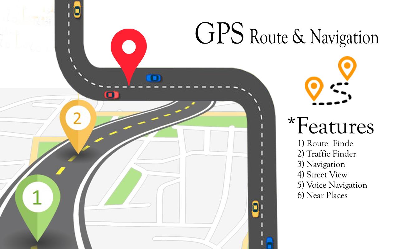 GPS navigation Map. Route Plan.
