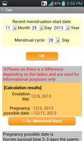 Calculateur d'ovulation capture d'écran 1