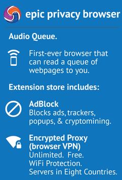 Epic隐私浏览器 - AdBlocker、Vault和免费VPN 截图 10
