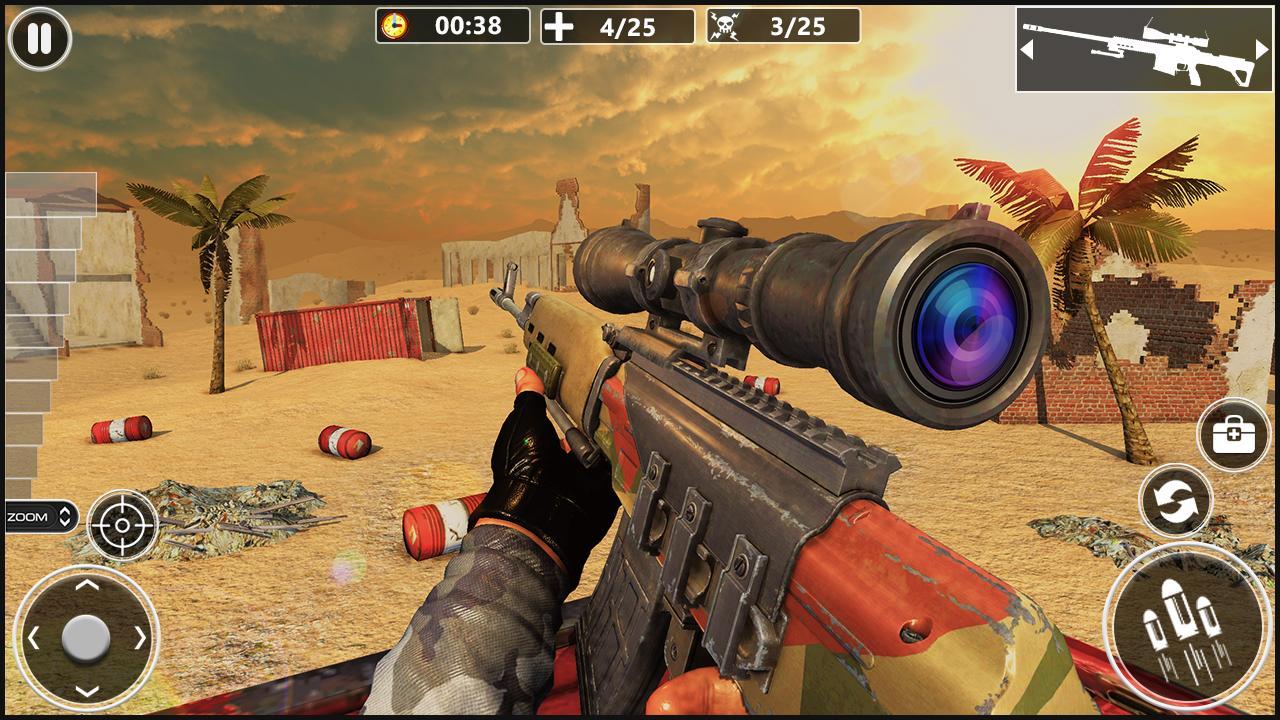 Android 用の 砂漠狙撃シューティング 無料シューティングゲーム Fps 最高の銃の射撃 無料狙撃ゲーム Apk をダウンロード