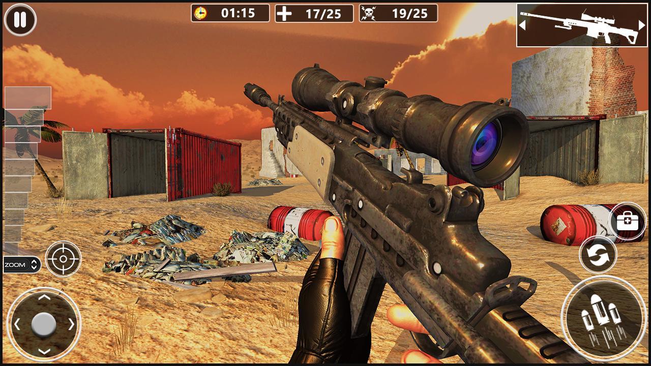 Android 用の 砂漠狙撃シューティング 無料シューティングゲーム Fps 最高の銃の射撃 無料狙撃ゲーム Apk をダウンロード