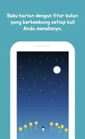 Buku harian dengan bulan poster