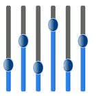 Drie equalizer Audio in één-icoon