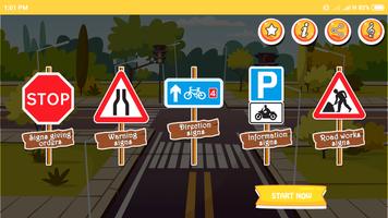 Driving theory test : Road sig Affiche