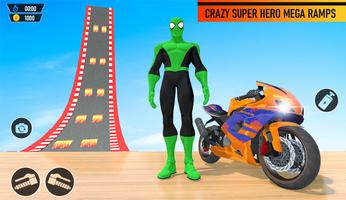 Superhero Mega Ramp Bike Stunt اسکرین شاٹ 1